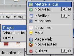 Option de menu pour mettre � jour